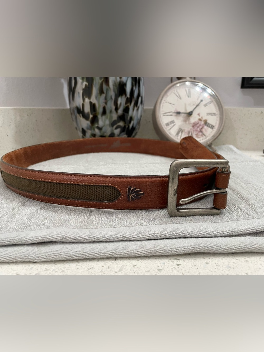Red Wing Shoes Brown Leather & Canvas Belt